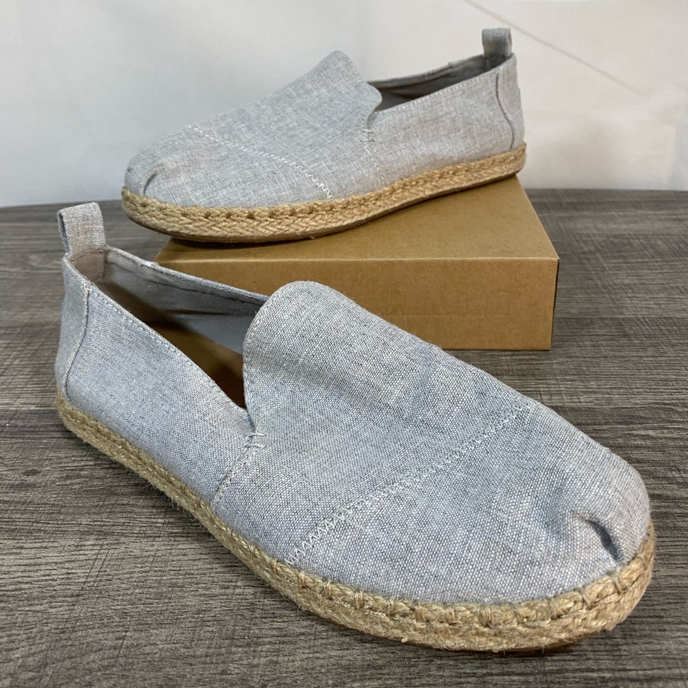 TOMS Blue Canvas Slip on Flat